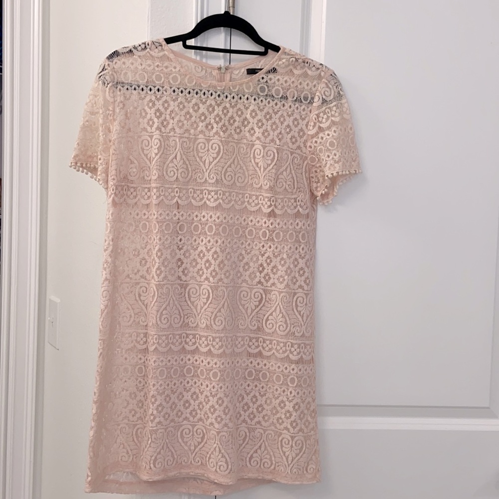 Light pink lace sundress with slip